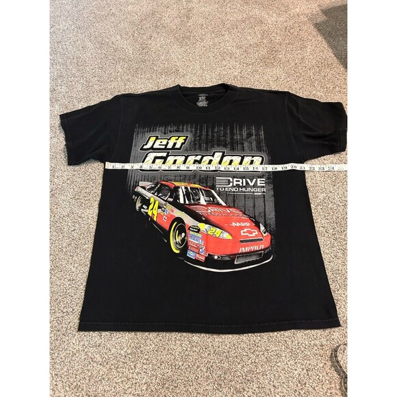 Vintage Jeff Gordon Drive to end hunger Hendrik Men's L Black T-Shirt - Picture 3 of 6